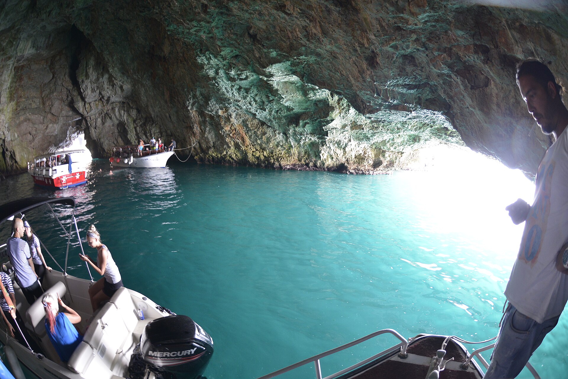 The Blue Cave, Montenegro — glowing blue sea cave