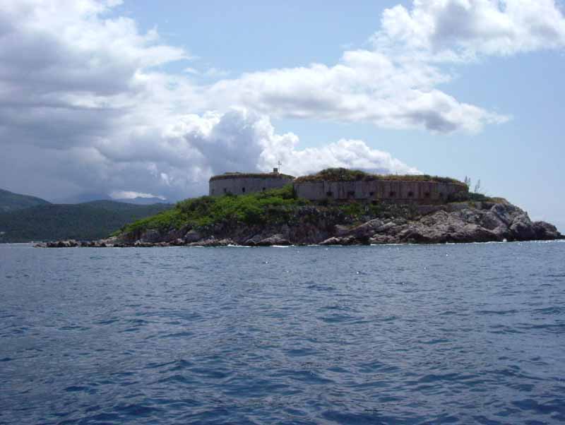 Mamula Island fortress at the entrance of the Bay of Kotor